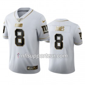 Maillot Homme New York Giants Daniel Jones 8 Nike Blanc Golden Edition 100th